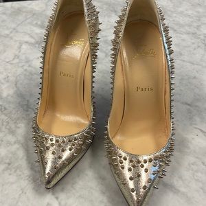 Christian Louboutin, gold metallic spike heels